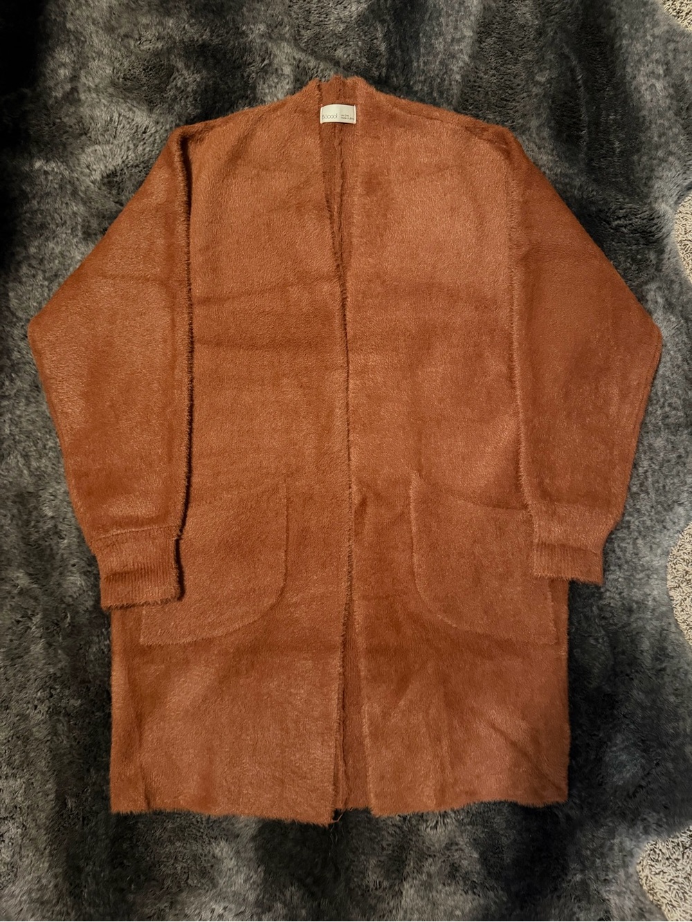 Rust Open-Front Long Cardigan Jacket - Picture 11 of 11